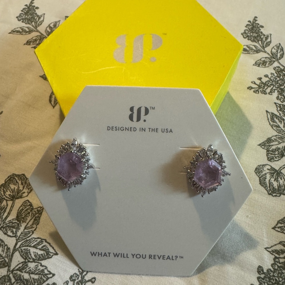 BP Lavender and Silver Stud Earrings